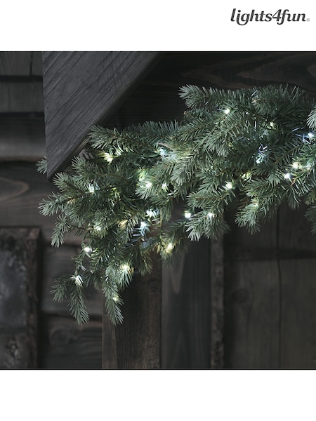 Lights4fun 1.5m Dual Colour Micro LED Christmas Garland (W08078) | £55