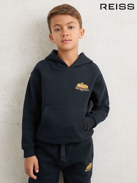 Reiss Navy Cautley 3-9 yrs Cotton-Blend Nature Reserve Hoodie (W08120) | £38