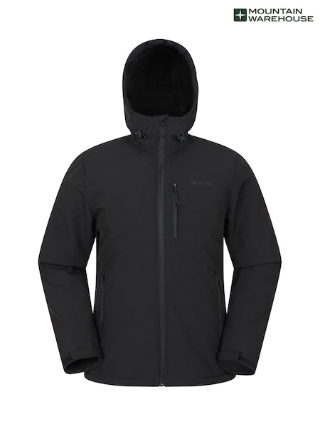 Mountain Warehouse Black Charleston Fur Lined Softshell Jacket (W08341) | £70