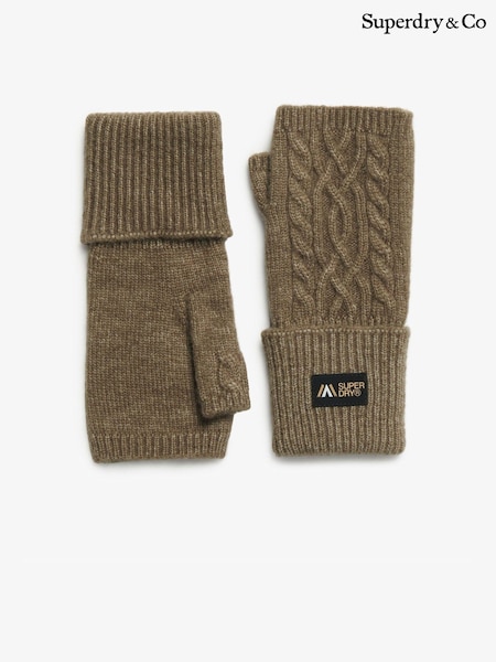 Superdry Green Cable Luxe Handwarmer Gloves (W08572) | £23