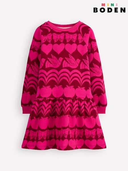 Boden Red Cosy Sweatshirt Dress (W08753) | £29 - £35