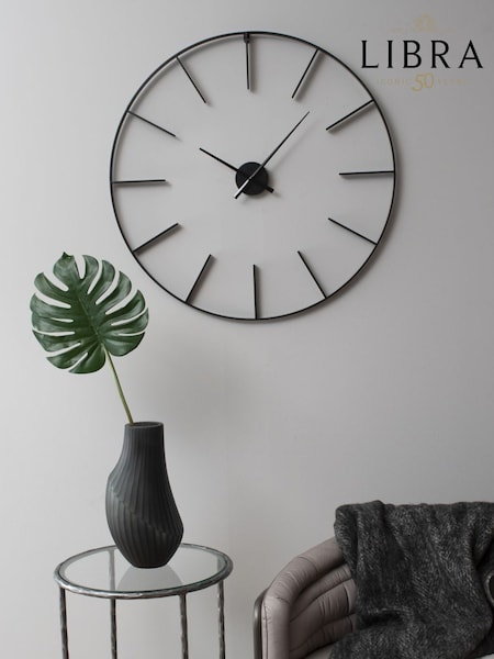 Libra Interiors Black Tiverton Black Skeleton Wall Clock 80cm (W08910) | £125