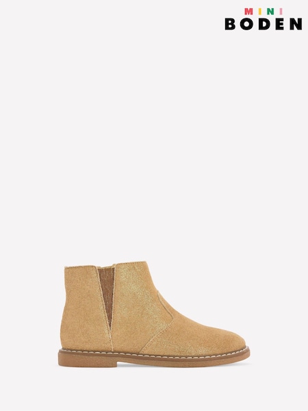 Boden Gold Suede Ankle Boots (W10222) | £55 - £59