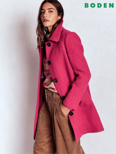 Boden Pink Carlisle Wool Coat (W10228) | £219