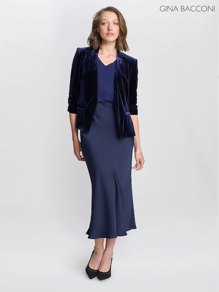 Gina Bacconi Blue Orly Velvet Jacket (W10302) | £120