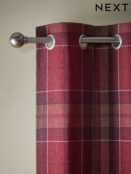 Brushed Check Eyelet Curtains