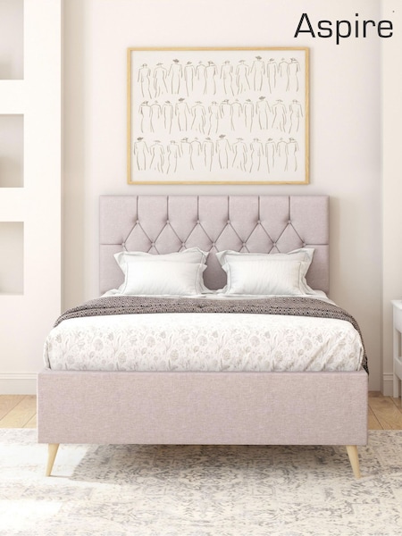 Aspire Furniture Eire Linen Grey Olivier Divan Style Contemporary Bed Frame and Wool Pocket Mattress (W10365) | £640 - £885