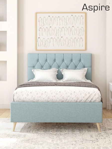 Aspire Furniture Zara Airforce Olivier Divan Style Contemporary Bed Frame and Wool Pocket Mattress (W10374) | £640 - £885