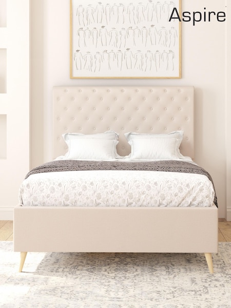 Eire Linen Off White Taylor Divan Style Contemporary Bed Frame (W10381) | £580 - £775