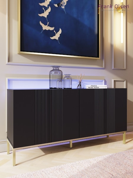 Black Iona 4 Door Large Sideboard (W10406) | £500