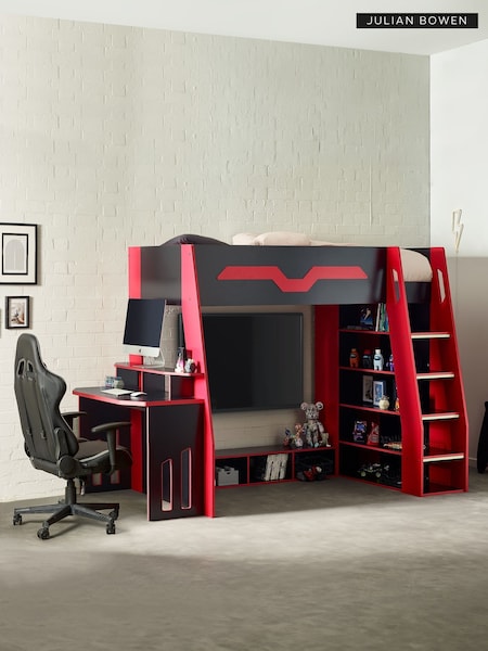 Black and Red Eagle Gaming Highsleeper Bed (W10420) | £610