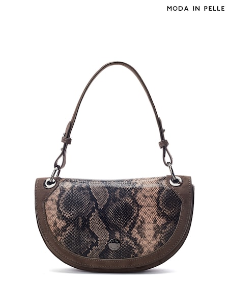 Moda in Pelle Natural Fillipa Half Moon Flap Cross-Body Bag (W10577) | £59