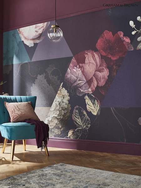 Graham & Brown Amethyst Timepiece Fixed Size Mural 2.5m x 4m (W10782) | £300