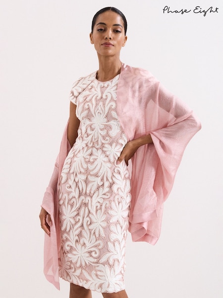 Phase Eight Pink Satin Trim Scarf (W10951) | £39