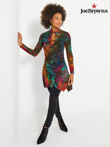 Joe Browns Orange Statement Print Tunic Top (W10974) | £52