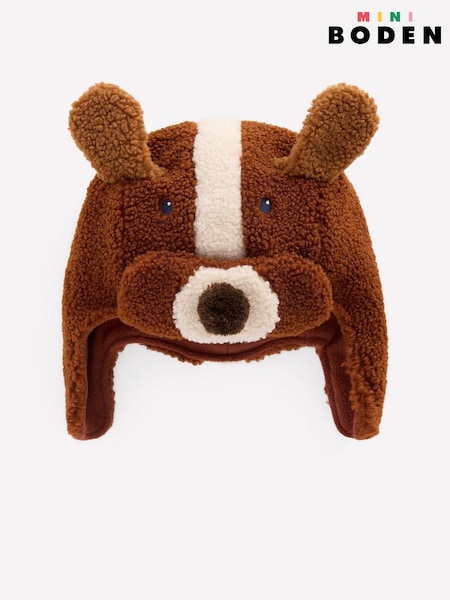 Boden Brown Novelty Trapper Hat (W11120) | £22 - £25