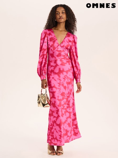 Omnes Pink Francoise Blurred Floral Dress (W11188) | £89