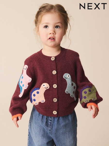 Red Dino - Cardigan (3mths-7yrs)