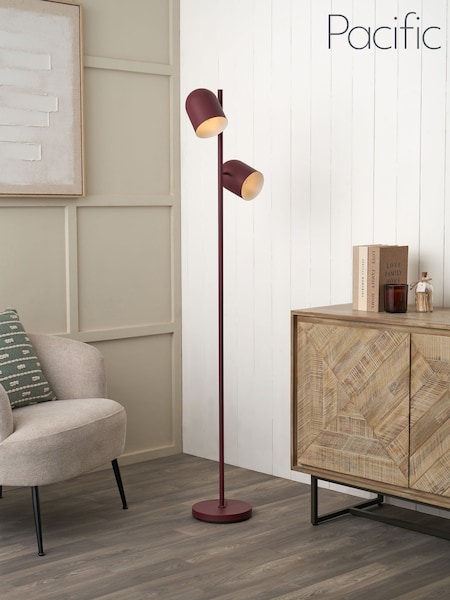 Pacific Mulberry Finn Metal Cloche Two Head Floor Lamp (W11258) | £100