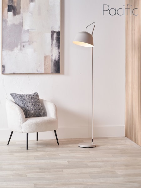 Pacific Grey Amalie Metal Retro Task Floor Lamp (W11262) | £100