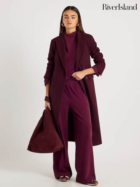 River Island Red Cosy Wide Leg Trousers (W11269) | £33