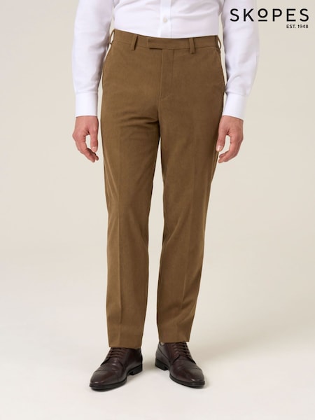 Skopes Brown Dorsey Suit Tailored Fit Corduroy Trousers (W11379) | £64