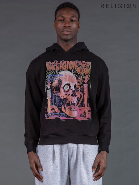 Religion Black Rocking Hoodie (W11396) | £65