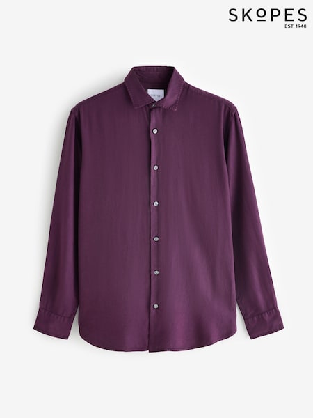 Skopes Brown Soft Touch Tailored Fit Party Shirt (W11542) | £42