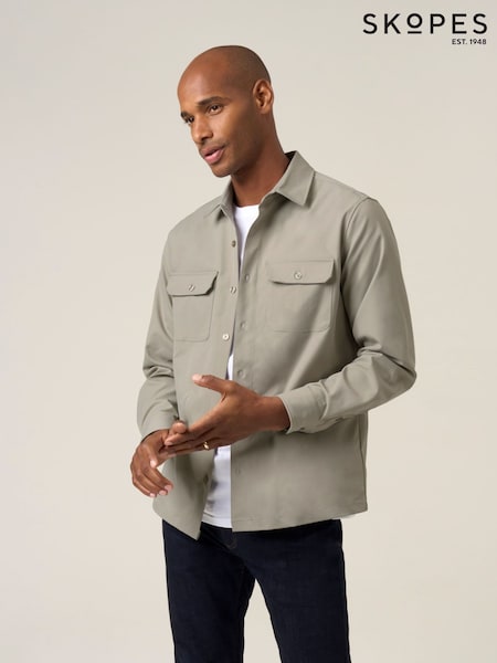 Skopes Grey Casual Stretch Twill Overshirt (W11559) | £49