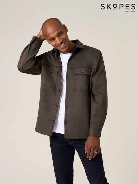 Skopes Brown Casual Faux Suede Shacket (W11563) | £59