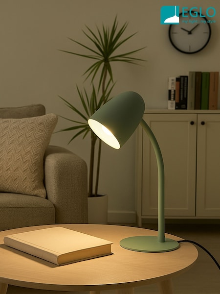 Eglo Green Carlo Modern Steel Flexible Desk Lamp (W11692) | £35