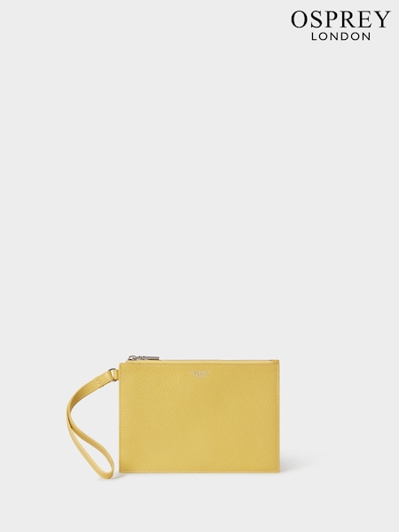 Osprey London Yellow The Core Large Leather Pouch (W11704) | £40