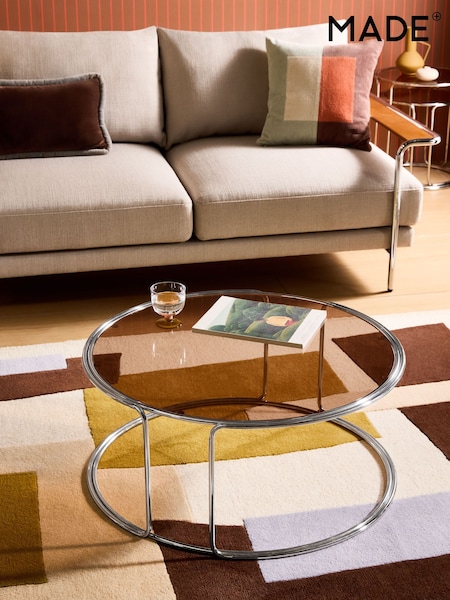 Made.com Piper Amber Glass Coffee Table