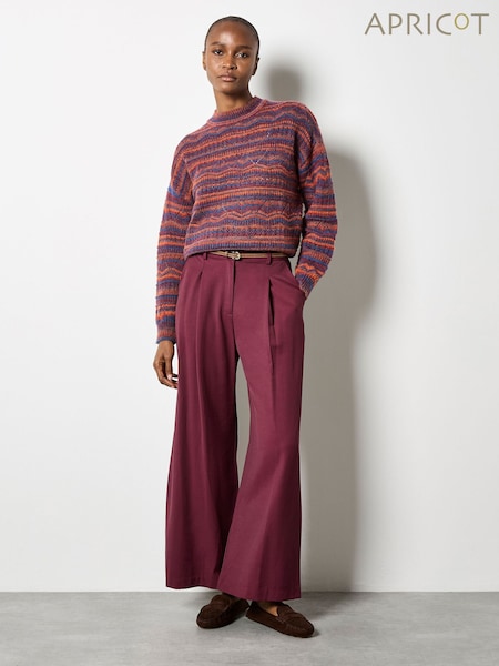 Apricot Orange Pointelle Space Dye Jumper (W11826) | £40