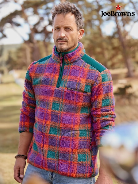 Joe Browns Purple Zip-Up Borg Funnel Neck Fleece (W11911) | £64