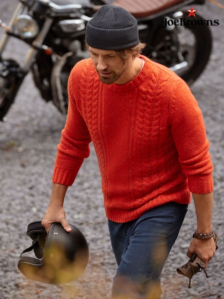 Joe Browns Orange Knitted Round Neck Jumper (W11941) | £54