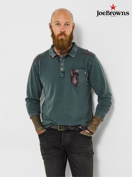 Joe Browns Blue Stylish Contrast Stitch Polo Shirt (W11943) | £44