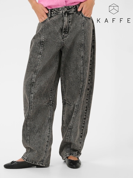 Kaffe Grey KARoss High Waisted Barrel Jeans (W11944) | £90