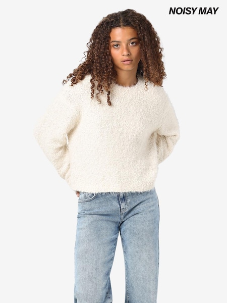 NOISY MAY Cream Textured Knitted Jumper (W11986) | £35