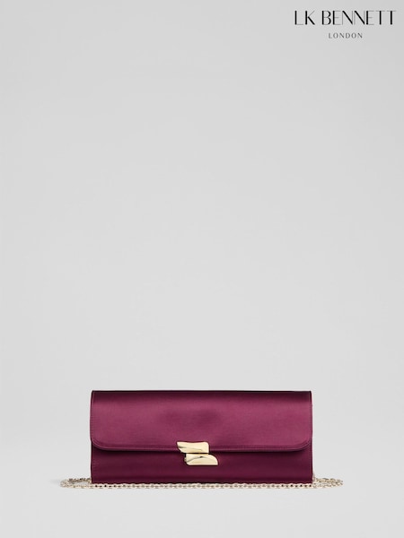 LK Bennett Red Burgundy Daisy Clutch (W12009) | £189