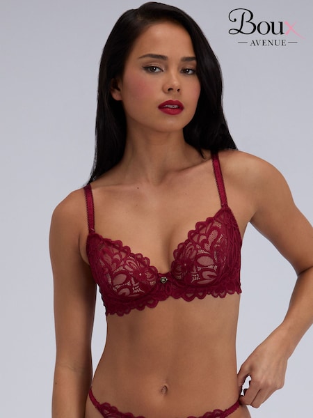 Boux Avenue Red Heidi Floral Lace Plunge Bra (W12095) | £36