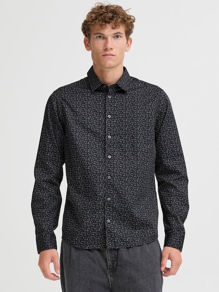 Casual Friday Black AUSON Ditsy Print Long Sleeve Shirt (W12111) | £45