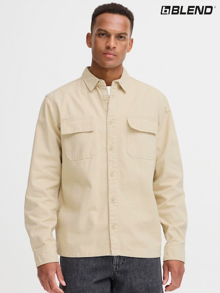 Blend Cream Cotton Twill Overshirt (W12113) | £50