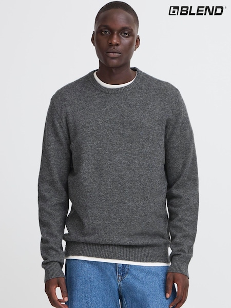 Blend Grey Crew Neck Knit Jumper (W12118) | £35