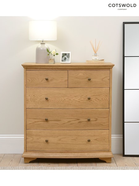 Cotswold Company Natural Winchcombe Oiled Oak 5 Drawer Chest (W12166) | £945