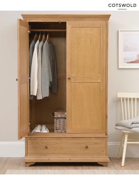 Cotswold Company Natural Winchcombe Oiled Oak Double Wardrobe (W12167) | £1,425