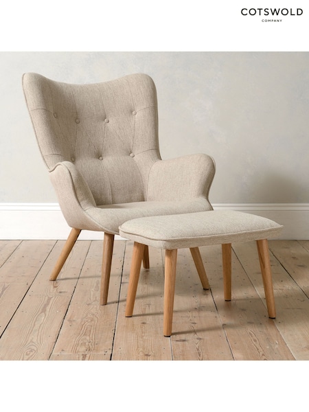 Cotswold Company Grey Whittington Chair and Footstool Set (W12186) | £515