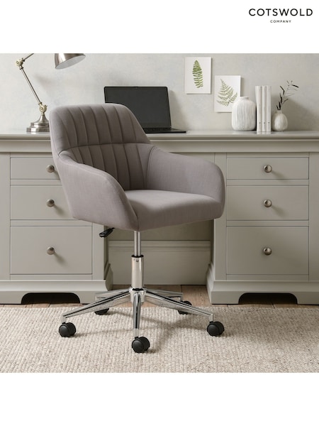 Cotswold Company Grey Arlebrook Linen Office Chair (W12192) | £190