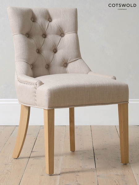 Cotswold Company Stone Linen Primrose Upholstered Button Back Chair (W12202) | £210
