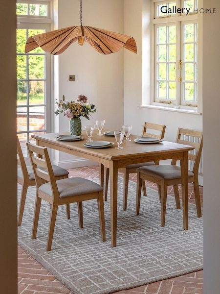 Gallery Home Natural Clayton Oak Veneer Extending Dining Table (W12224) | £720